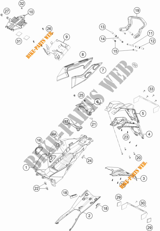 REAR FENDER for KTM 1290 SUPER DUKE GT ORANGE 2018