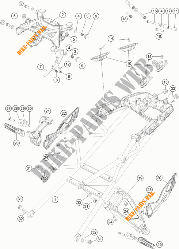 REAR SUB FRAME for KTM 1290 SUPER DUKE GT ORANGE 2018