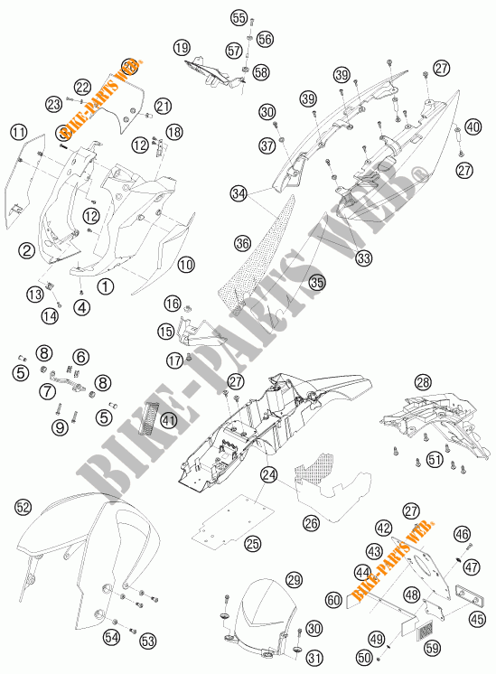 PLASTICS for KTM 990 SUPER DUKE ORANGE 2009