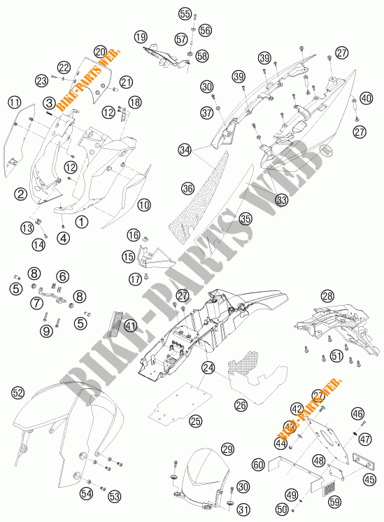 PLASTICS for KTM 990 SUPER DUKE ORANGE 2008