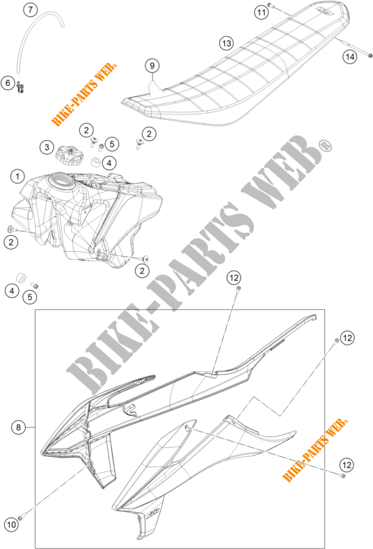 TANK / SEAT for KTM 350 SX-F 2019