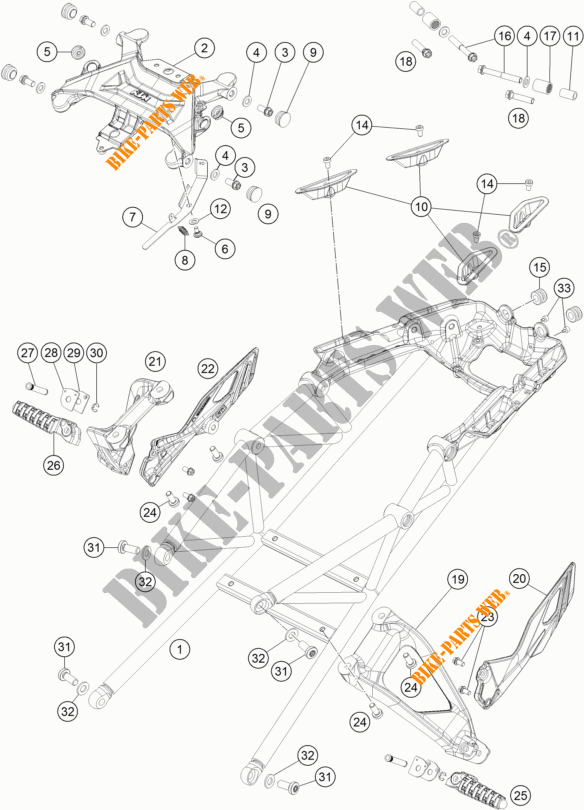 REAR SUB FRAME for KTM 1290 SUPER DUKE GT BLACK 2018