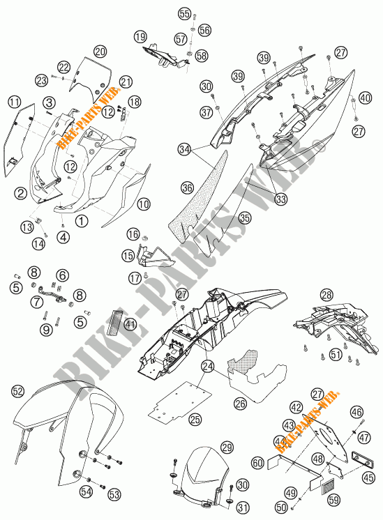 PLASTICS for KTM 990 SUPER DUKE ANTHRACITE 2007