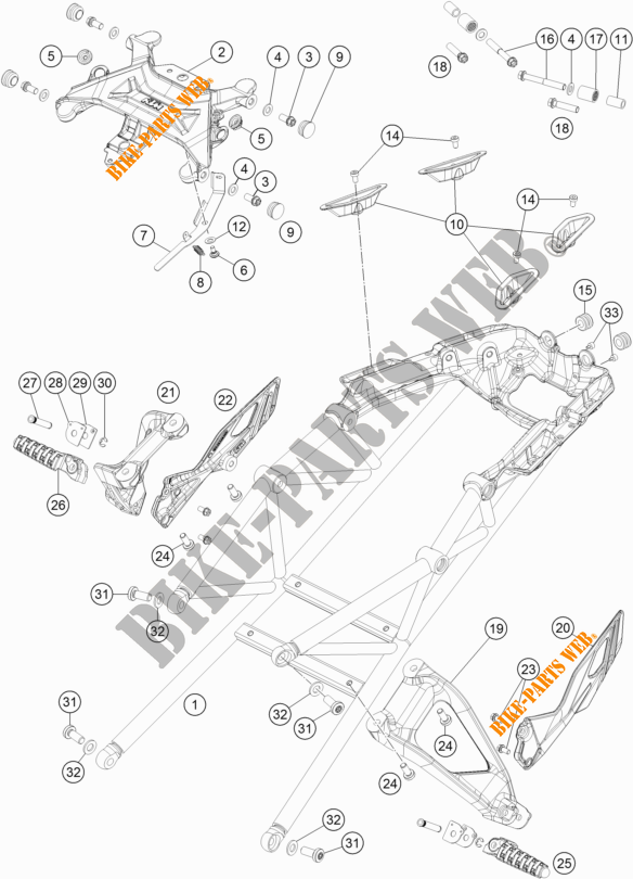 REAR SUB FRAME for KTM 1290 SUPER DUKE GT WHITE 2021