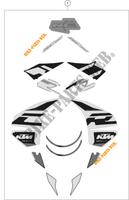 STICKERS for KTM RC 390 WHITE - B.D. 2020