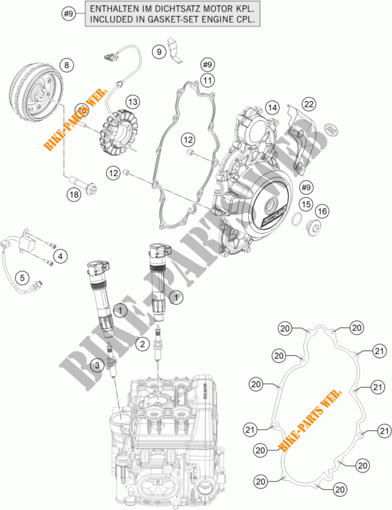 IGNITION SYSTEM for KTM 1290 SUPER DUKE GT ORANGE 2018