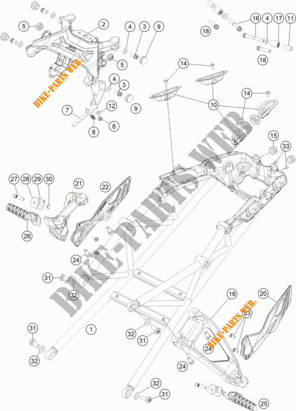 REAR SUB FRAME for KTM 1290 SUPER DUKE GT ORANGE 2018