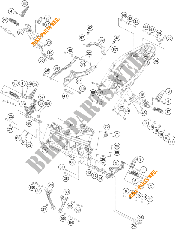 FRAME for KTM 390 DUKE WHITE - B.D. 2021