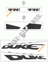 STICKERS for KTM 990 SUPERDUKE TITANIUM 2006
