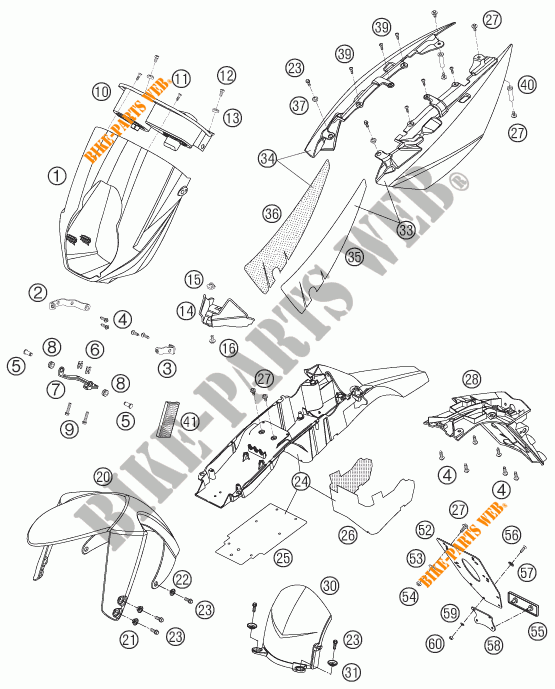 PLASTICS for KTM 990 SUPER DUKE ORANGE 2006