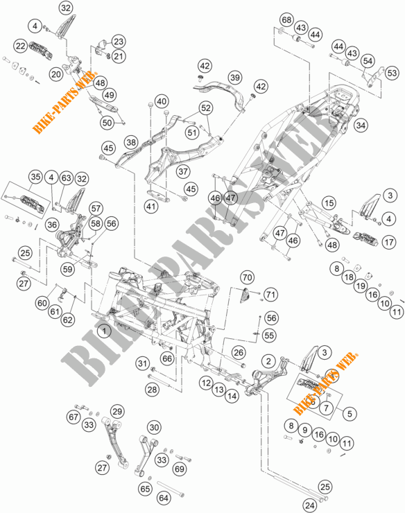 FRAME for KTM 125 DUKE SILVER - B.D. 2021