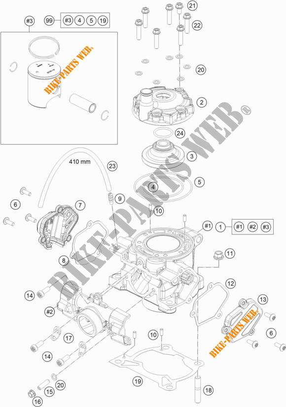 CYLINDER for KTM 85 SX 19/16 2021