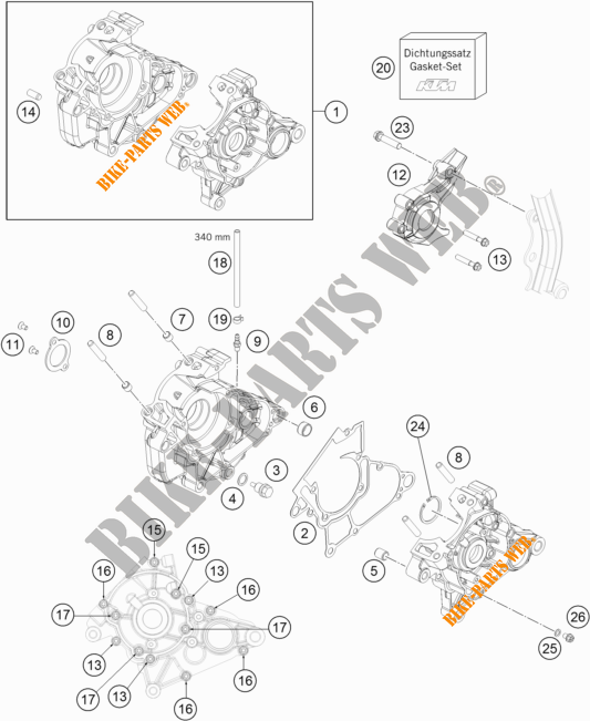 CRANKCASE for KTM 50 SX MINI 2021