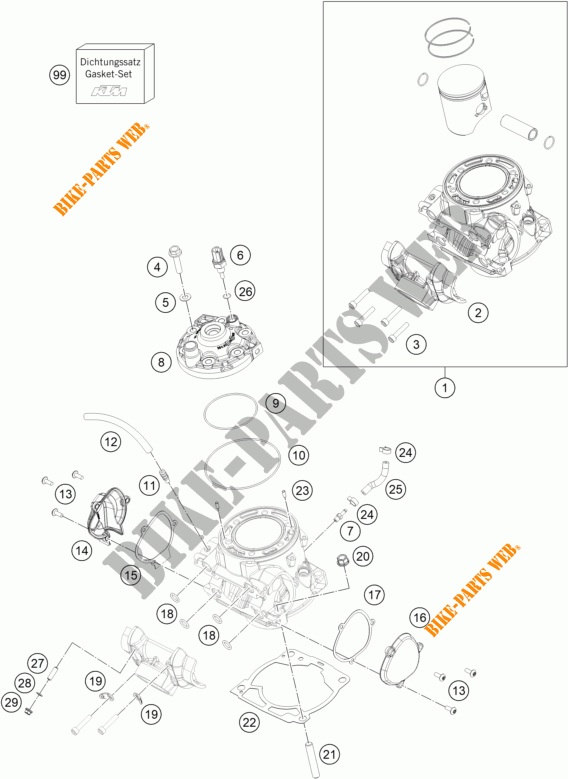 CYLINDER / HEAD for KTM 250 XC-W TPI 2022