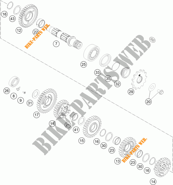 GEARBOX COUNTERSHAFT for KTM 350 XC-F 2022