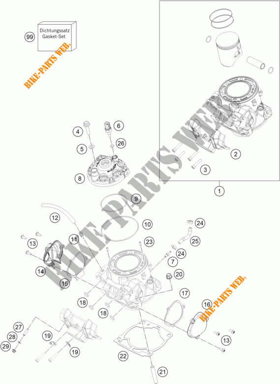 CYLINDER / HEAD for KTM 300 XC-W TPI Erzbergrodeo 2023