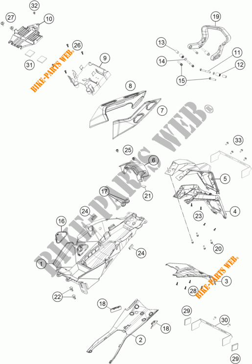 REAR FENDER for KTM 1290 SUPER DUKE GT ORANGE 2017