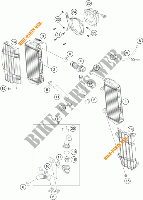 COOLING SYSTEM for KTM 450 EXC-F 2022