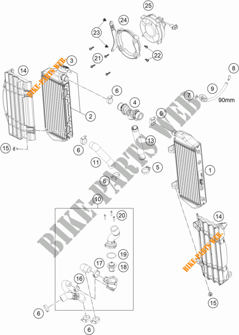 COOLING SYSTEM for KTM 450 EXC-F SIX DAYS 2023