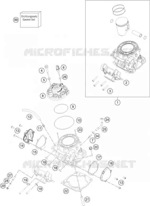 Cylinder / head for KTM 300 EXC TPI 2022 - KTM