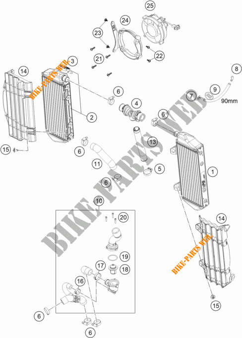 COOLING SYSTEM for KTM 500 EXC-F 2022