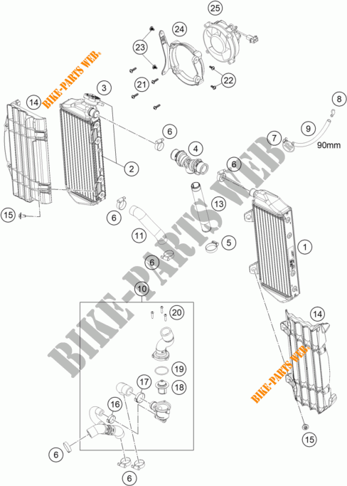 COOLING SYSTEM for KTM 500 EXC-F 2023