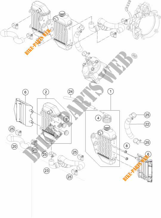 COOLING SYSTEM for KTM 50 SX FACTORY EDITION 2022