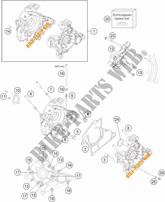 CRANKCASE for KTM 50 SX MINI 2022
