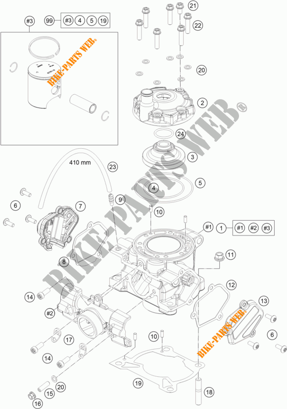 CYLINDER for KTM 85 SX 19/16 2023