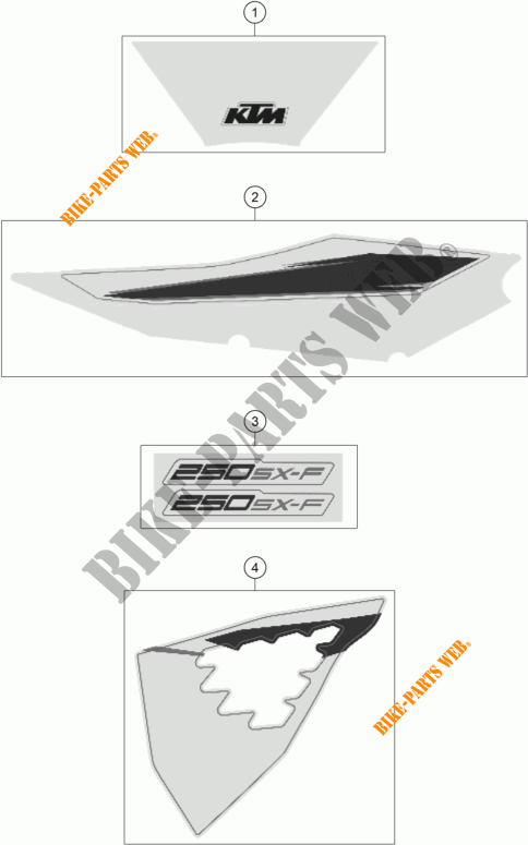 STICKERS for KTM 250 SX-F 2022