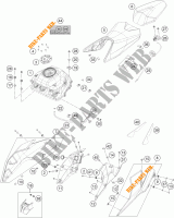 TANK / SEAT for KTM 125 DUKE silver 2022