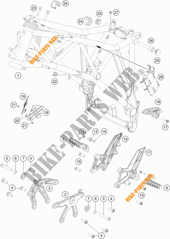 FRAME for KTM 1290 SUPER DUKE GT ORANGE 2017