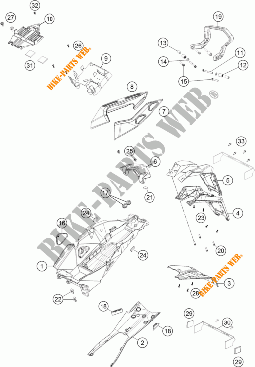 REAR FENDER for KTM 1290 SUPER DUKE GT ORANGE ABS 2016