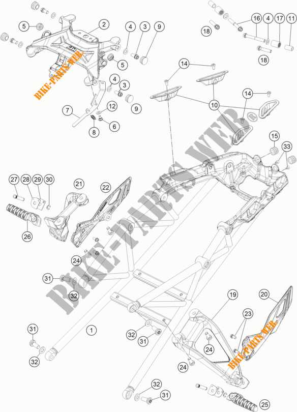 REAR SUB FRAME for KTM 1290 SUPER DUKE GT ORANGE ABS 2016