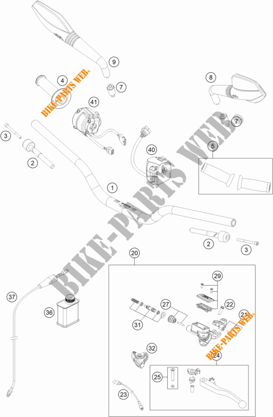 HANDLEBAR / CONTROLS for KTM 690 DUKE R ABS 2016