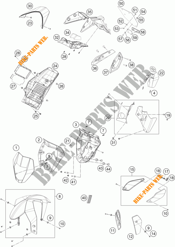 PLASTICS for KTM 690 DUKE R ABS 2016
