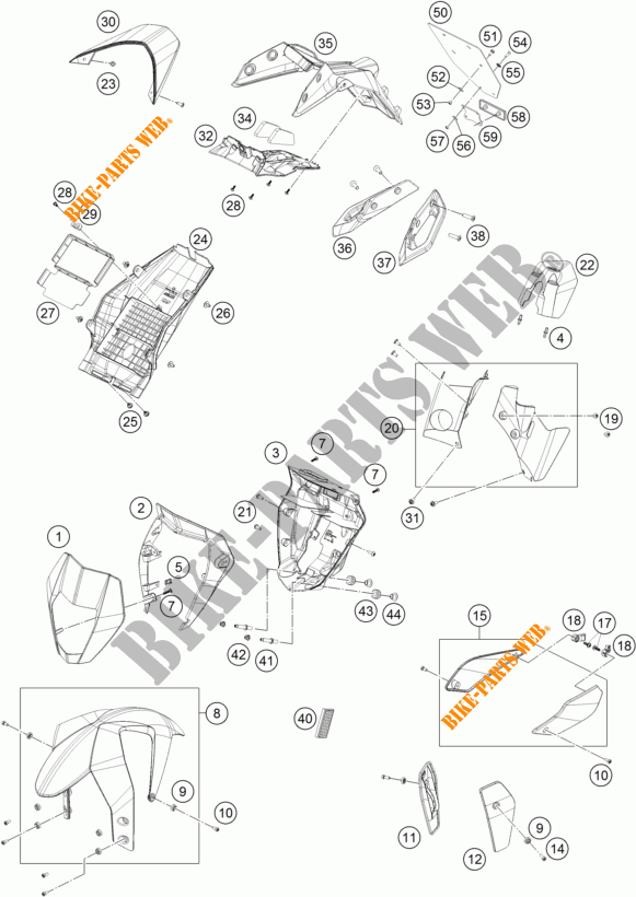 PLASTICS for KTM 690 DUKE R ABS 2016
