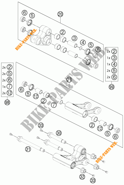 SHOCK PRO LEVER LINKAGE for KTM 690 DUKE R ABS 2016