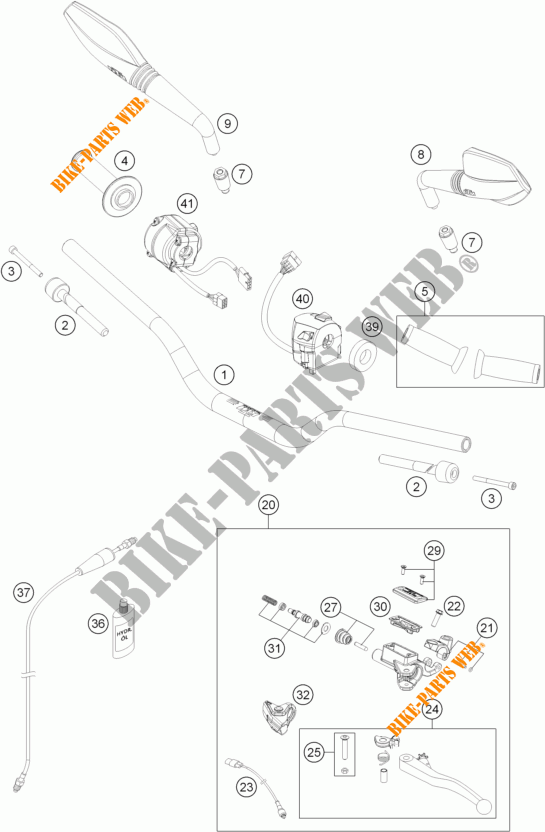HANDLEBAR / CONTROLS for KTM 690 DUKE R ABS 2015