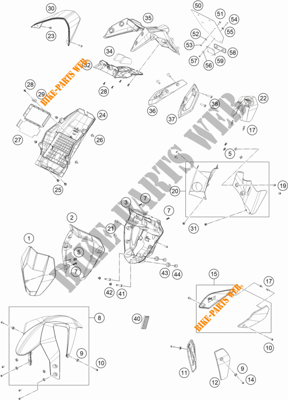 PLASTICS for KTM 690 DUKE R ABS 2015