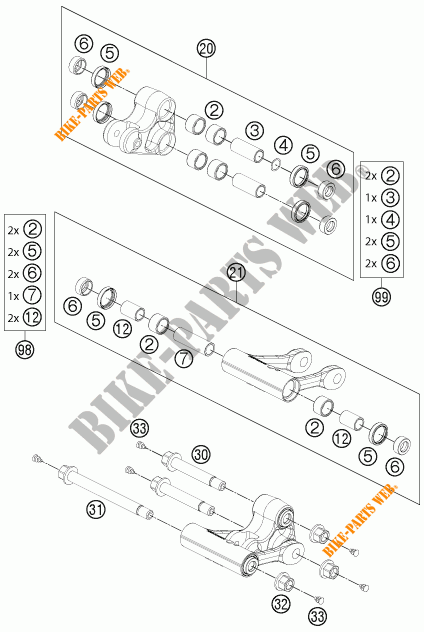 SHOCK PRO LEVER LINKAGE for KTM 690 DUKE R ABS 2015