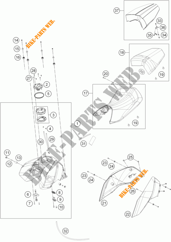 TANK / SEAT for KTM 690 DUKE R ABS 2015