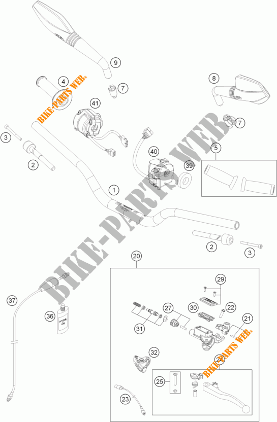 HANDLEBAR / CONTROLS for KTM 690 DUKE R ABS 2014