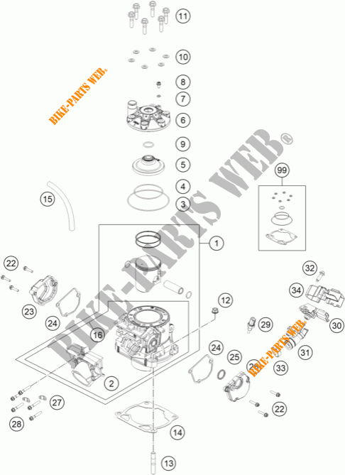 CYLINDER / HEAD for KTM 250 SX 2024