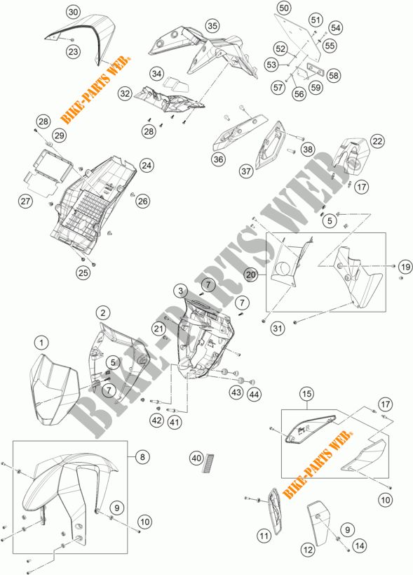 PLASTICS for KTM 690 DUKE R ABS 2014