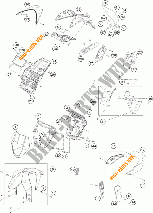 PLASTICS for KTM 690 DUKE R ABS 2014