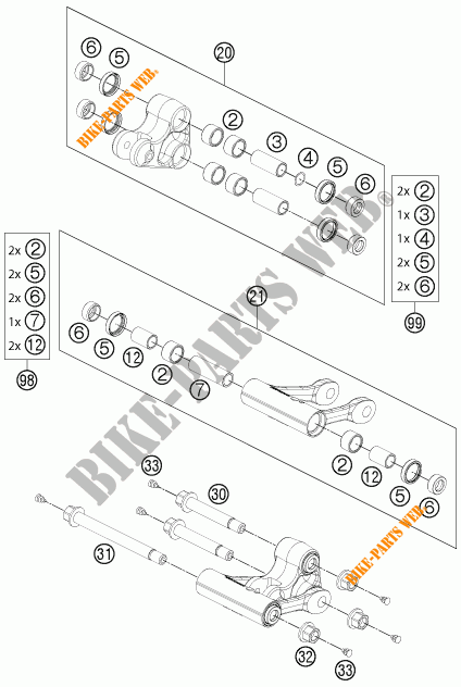 SHOCK PRO LEVER LINKAGE for KTM 690 DUKE R ABS 2013