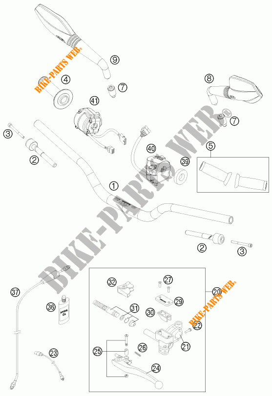HANDLEBAR / CONTROLS for KTM 690 DUKE R ABS 2013