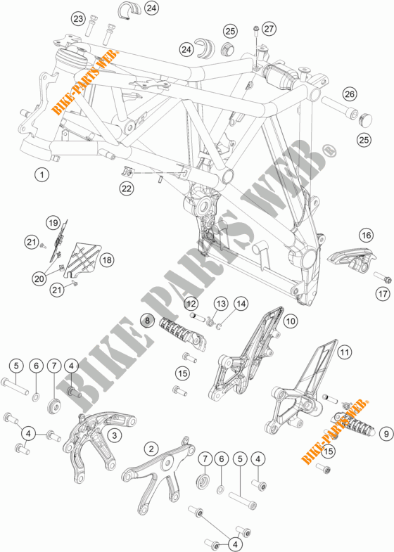 FRAME for KTM 1290 SUPER DUKE GT ORANGE ABS 2016