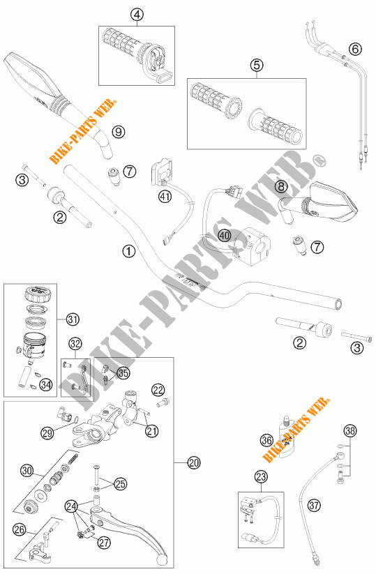 HANDLEBAR / CONTROLS for KTM 690 DUKE R 2011